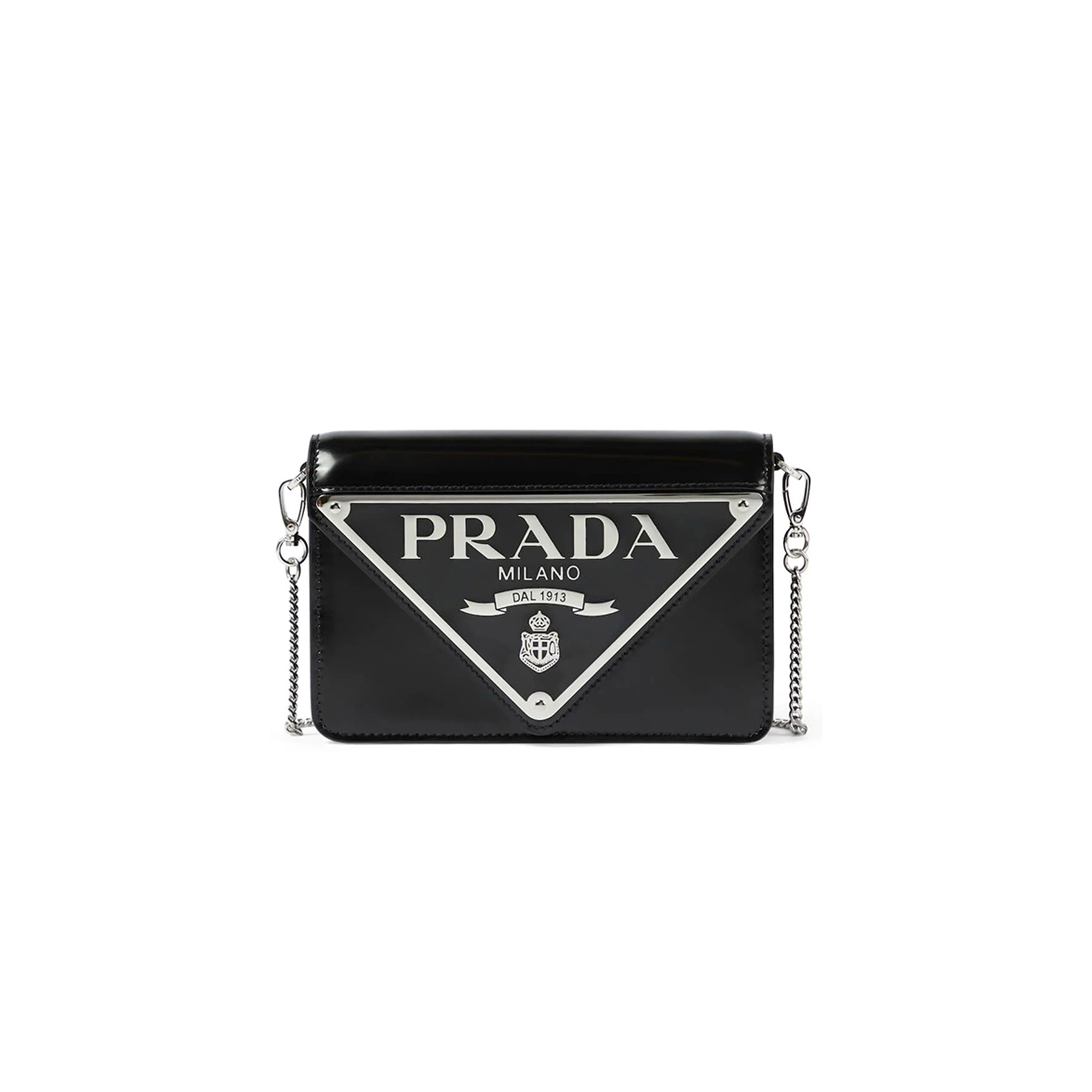 Pra*a women''s black mini leather crossbody bag 1bh189 (17*9.5*3.5cm)